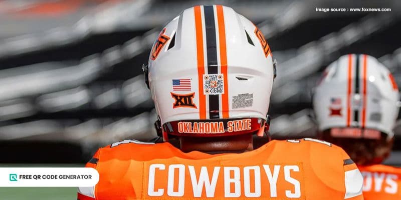 俄克拉荷马州立大学橄榄球头盔上的二维码